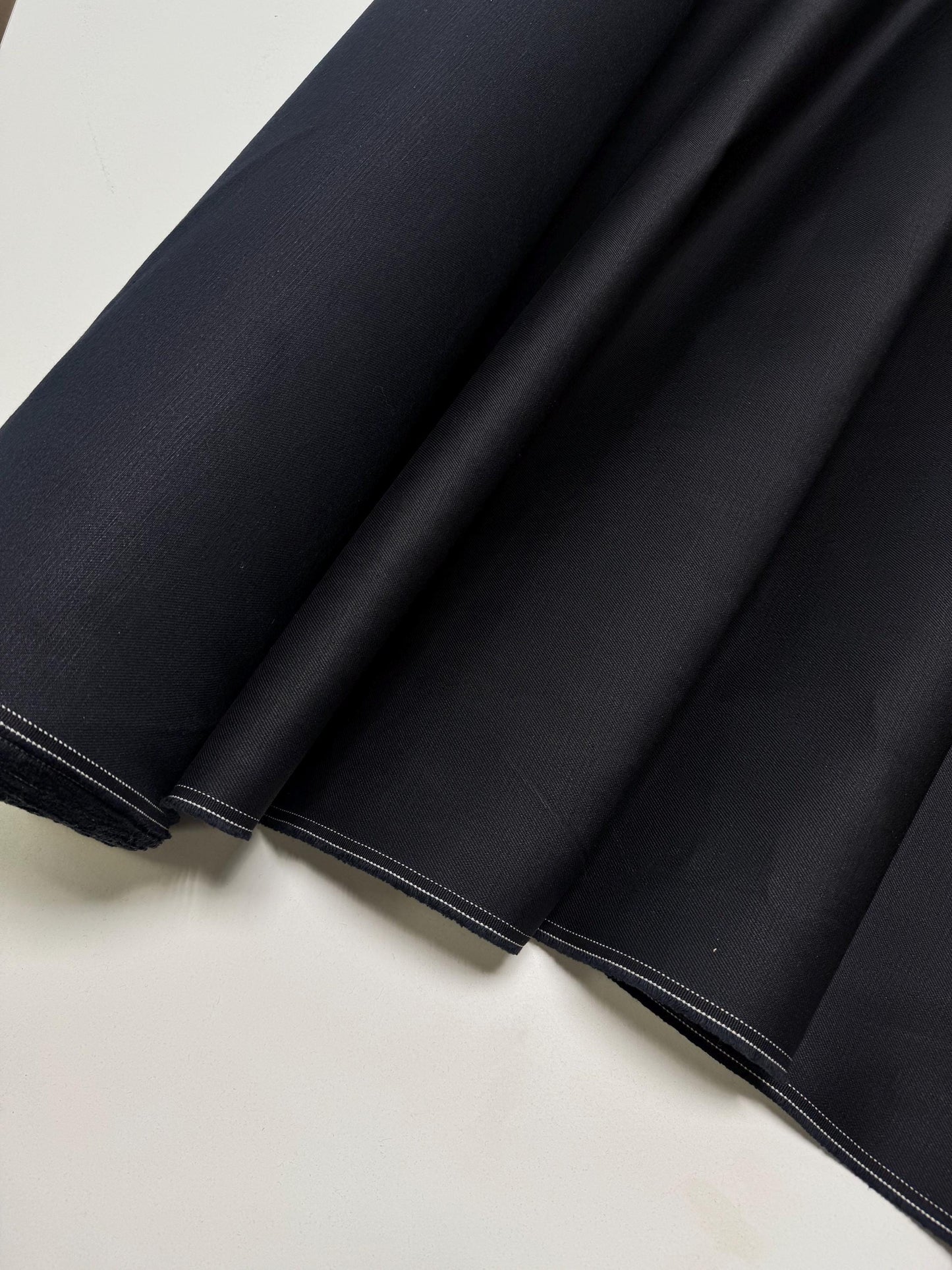 Black Italian Denim Fabric: 100% Cotton, 13 oz - 64.96" Wide