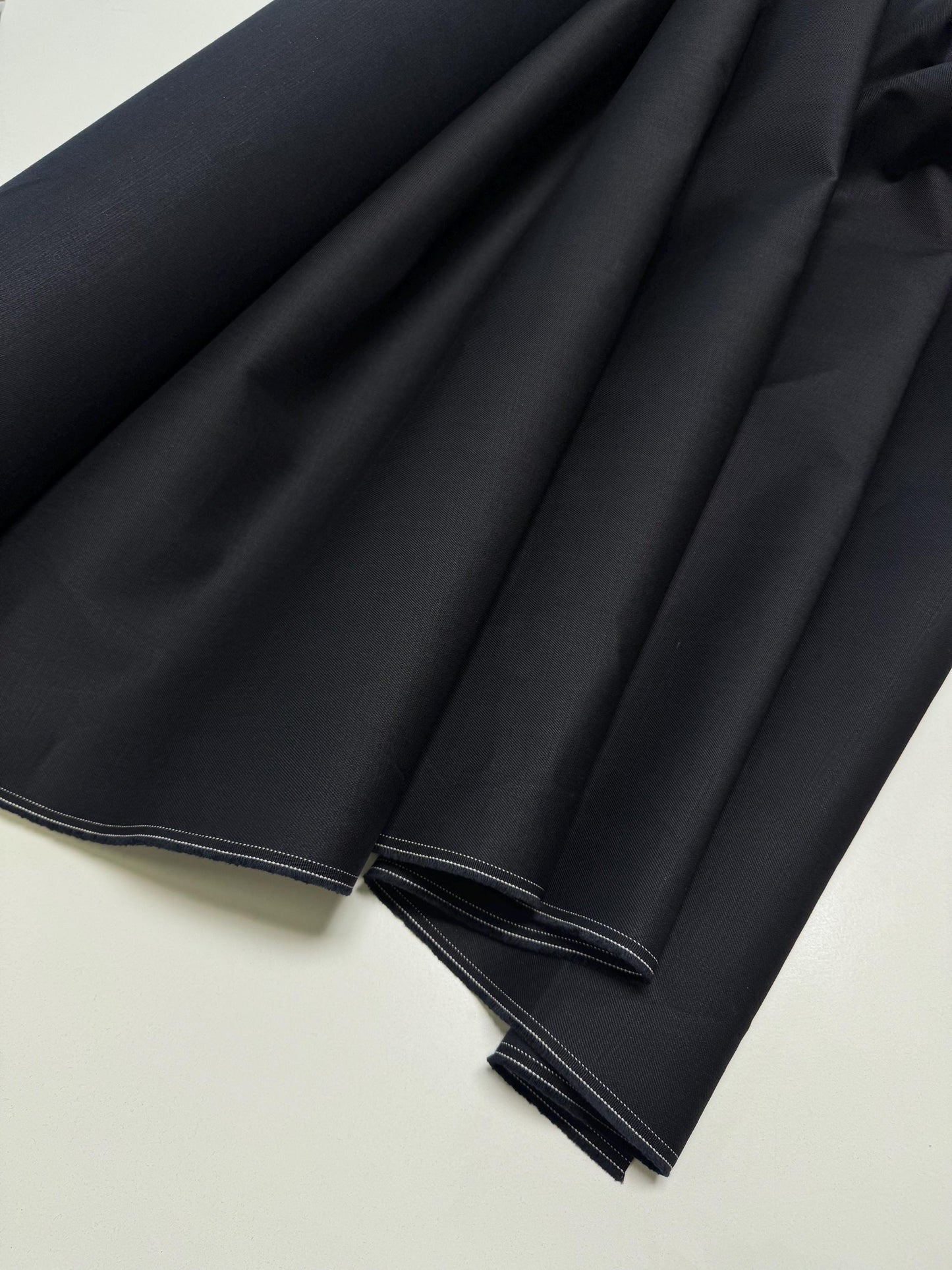 Black Italian Denim Fabric: 100% Cotton, 13 oz - 64.96" Wide