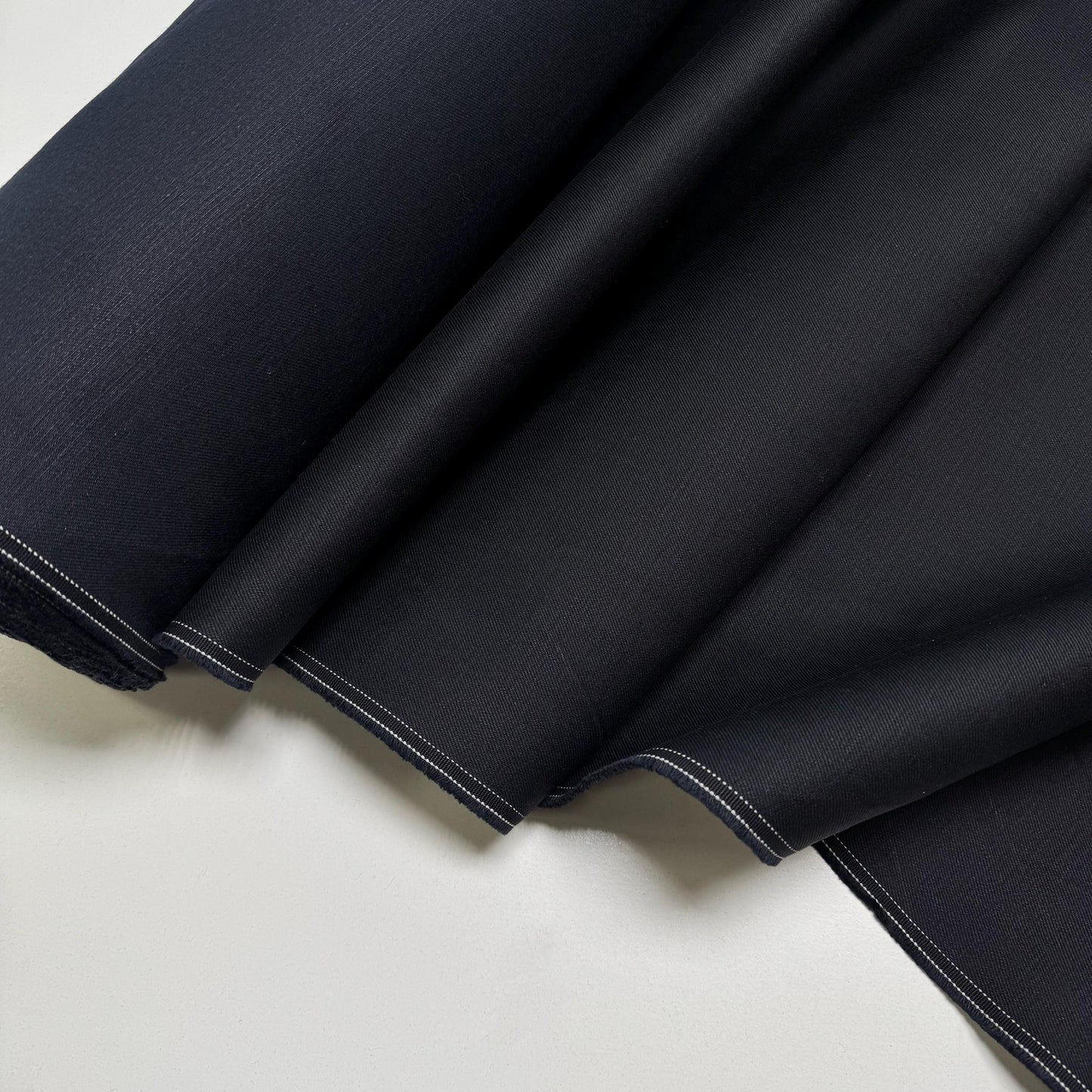 Black Italian Denim Fabric: 100% Cotton, 13 oz - 64.96" Wide