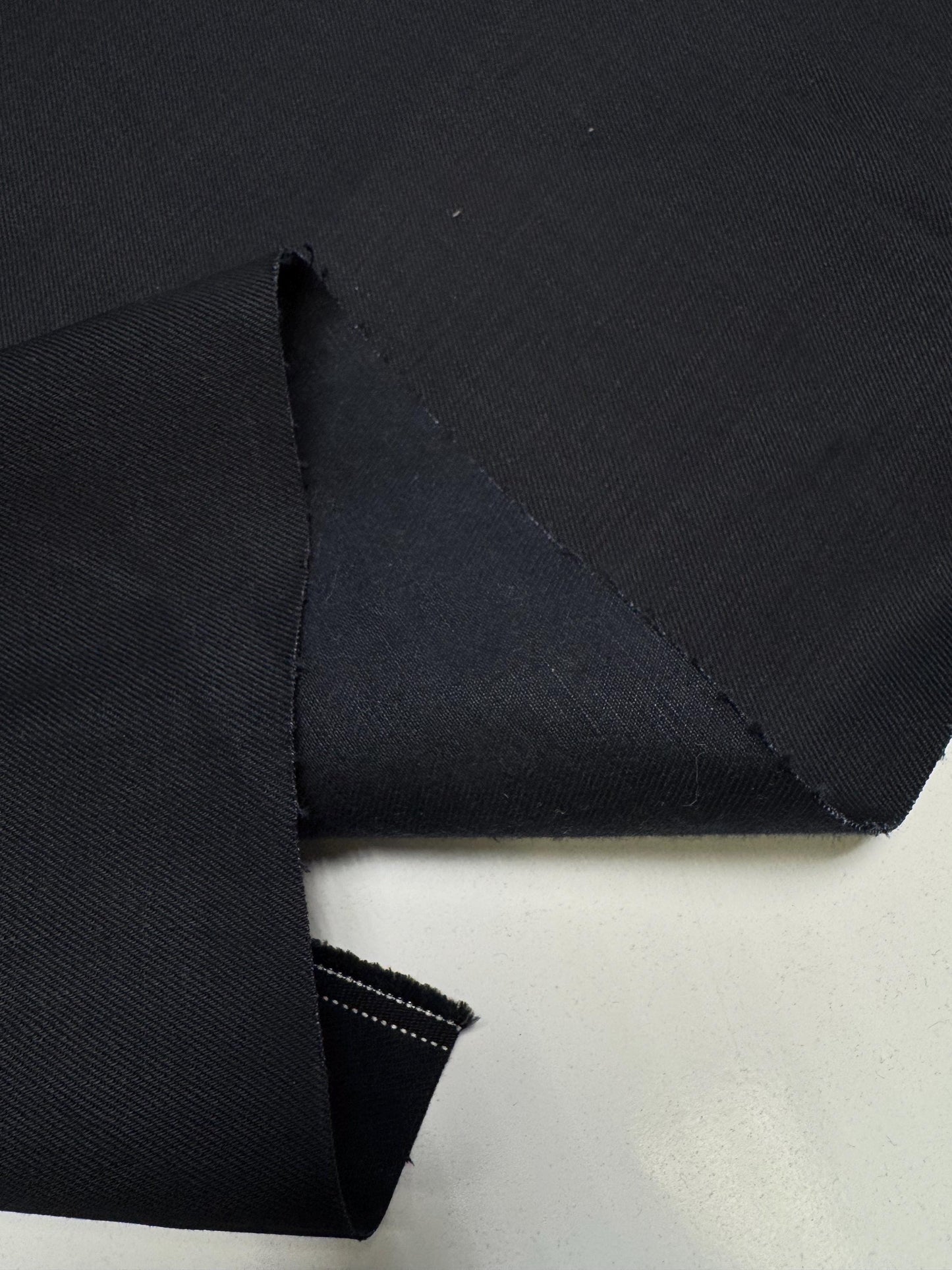 Black Italian Denim Fabric: 100% Cotton, 13 oz - 64.96" Wide